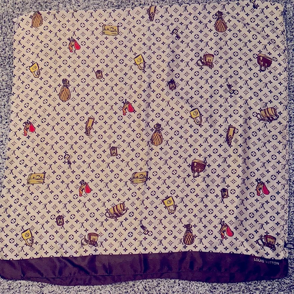 Authentic Louis Vuitton Multicolor Iconic Silk Scarf.